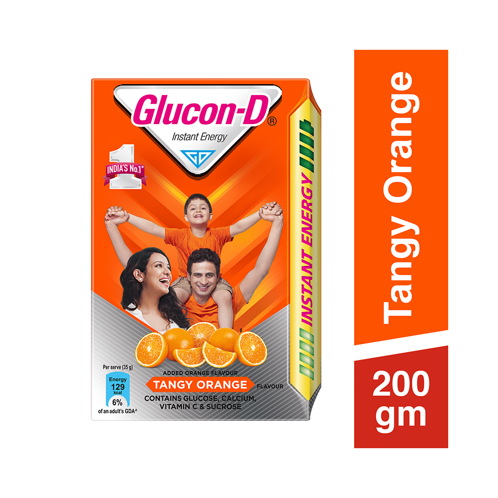 Glucon-D with Glucose, Calcium, Vitamin C & Sucrose | Nutrition Booster Tangy Orange - Image 2