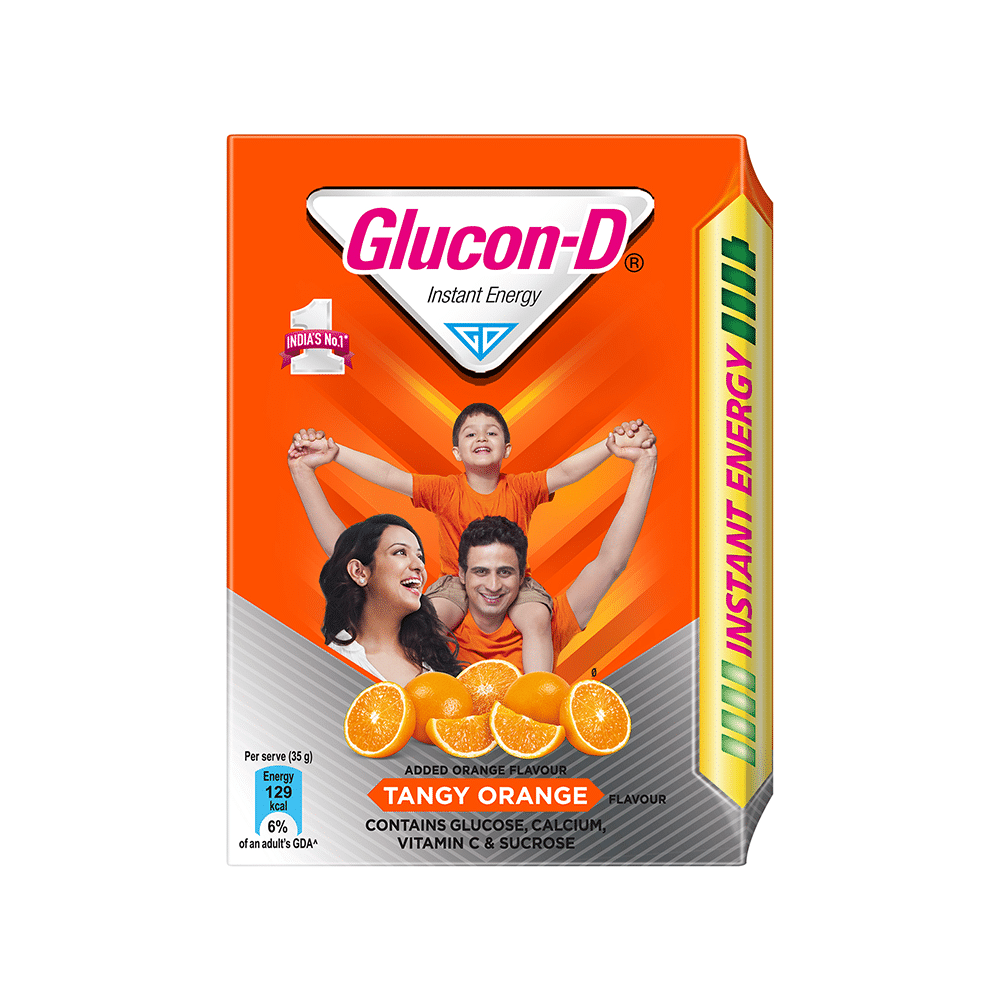 Glucon-D with Glucose, Calcium, Vitamin C & Sucrose | Nutrition Booster Tangy Orange - Image 1