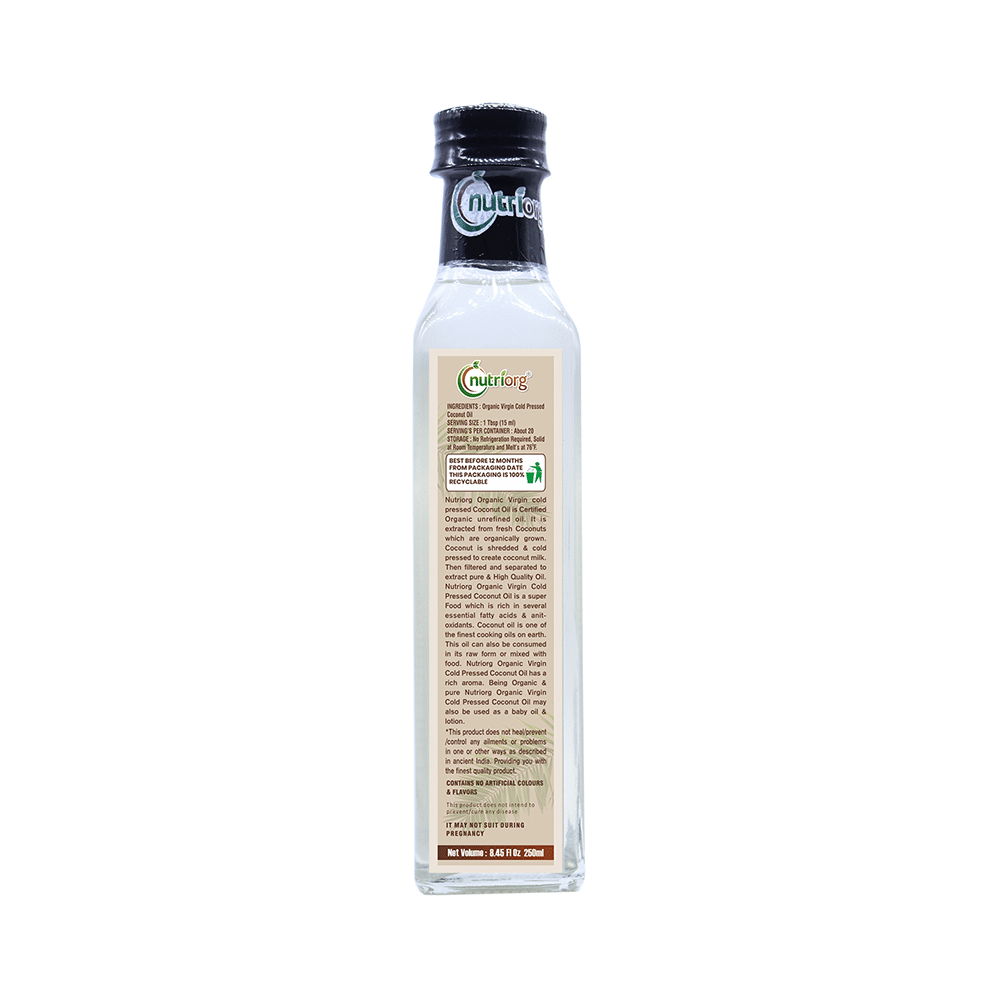 Nutriorg Cold Pressed Organic Coconut Virgin Oil - Image 2