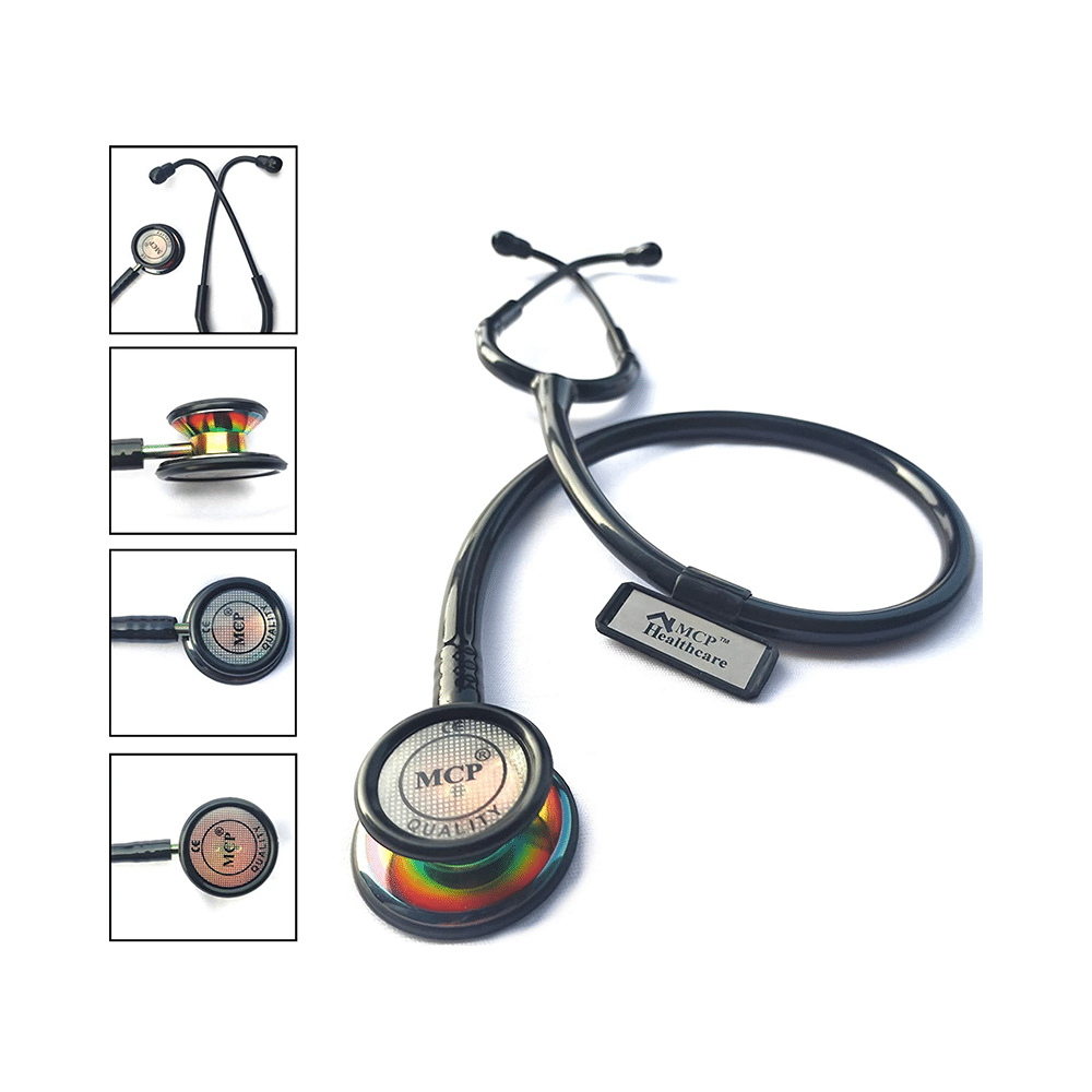 MCP Premium Quality Rainbow-Finish Chest-Piece Stethoscope Black - Image 4