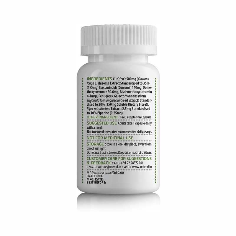 Unived Curcu-Free, Curcumin & Fenugreek Complex Vegan Capsule - Image 2
