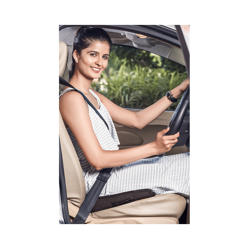 Fovera Car Seat Memory Foam Orthopedic U-Cut Out Wedge Cushion Medium Mesh Black - Image 4