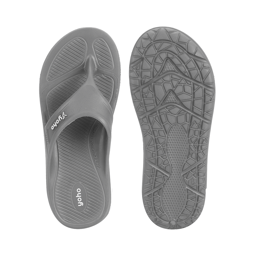 Yoho Lifestyle Acupressure Flip Flops for Men Monsoon Grey 6 - Image 6