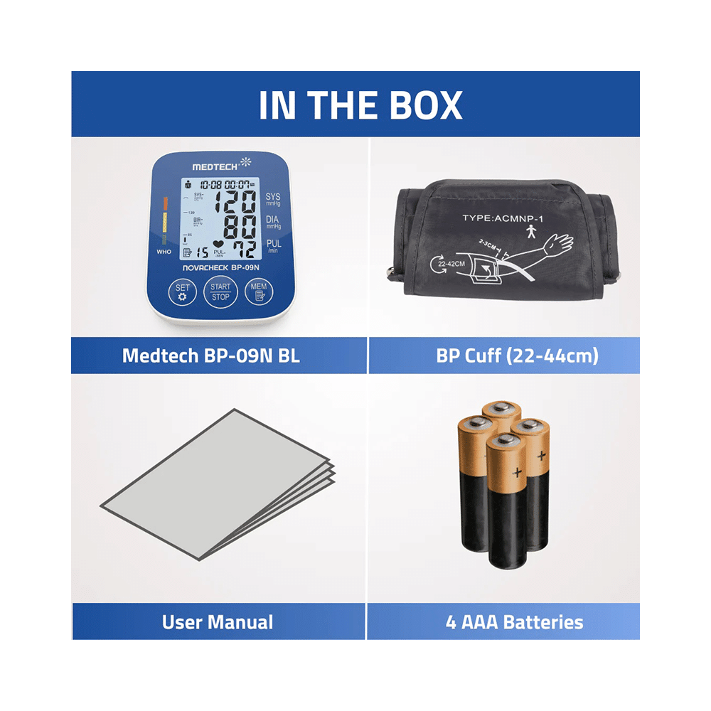 Medtech BP 09N Novacheck BP Monitor with Backlight - Image 6
