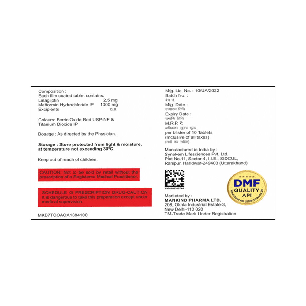 Juslina M 1000mg/2.5mg Tablet - Image 2