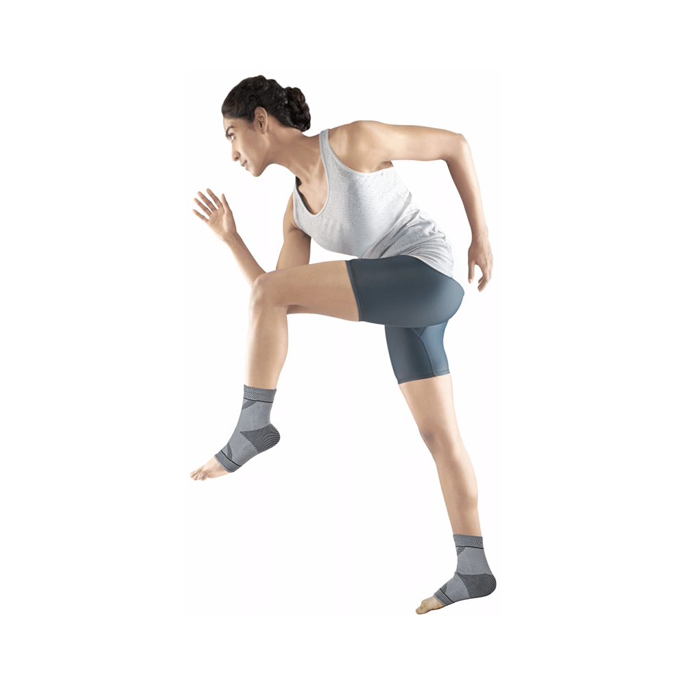 Vissco 2D Ankle Support, Stretchable Ankle Support for Injured Ankles, Arthritic Pain Grey Small