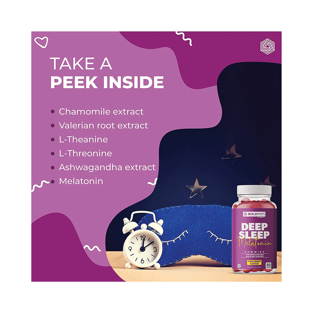 Boldpops Deep Sleep Melatonin Gummies (30 Each) Strawberry - Image 4