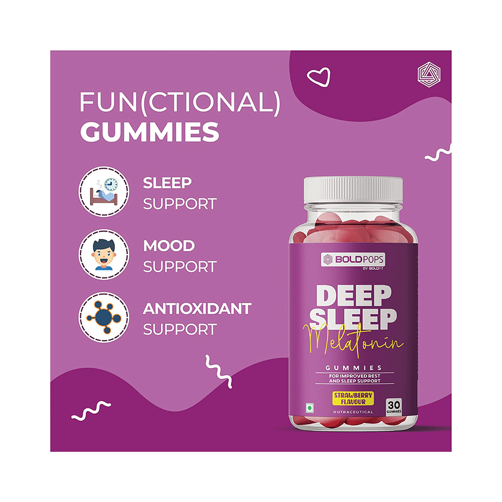 Boldpops Deep Sleep Melatonin Gummies (30 Each) Strawberry - Image 3