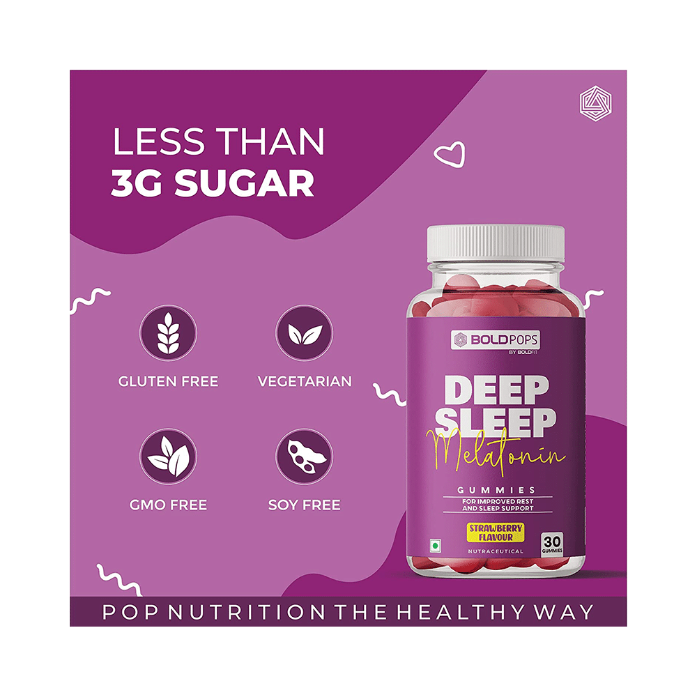 Boldpops Deep Sleep Melatonin Gummies (30 Each) Strawberry - Image 6