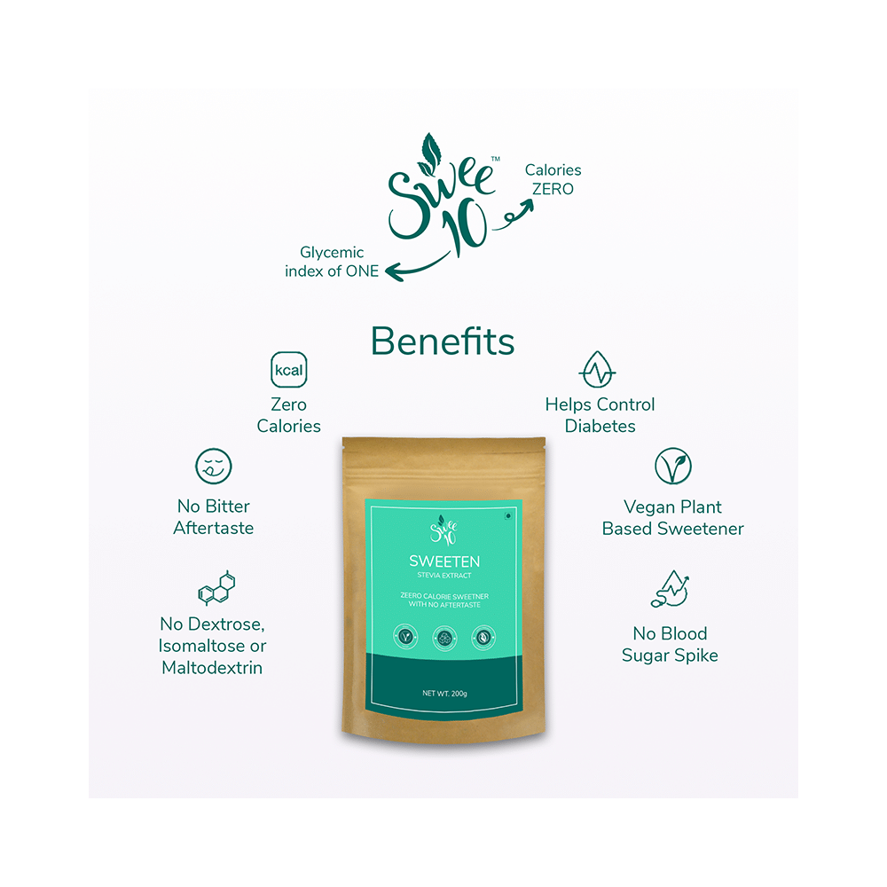 Swee10 Natural Stevia Sweetener Powder | Sugar Free | Zero Calorie Sugar Substitute - Image 4