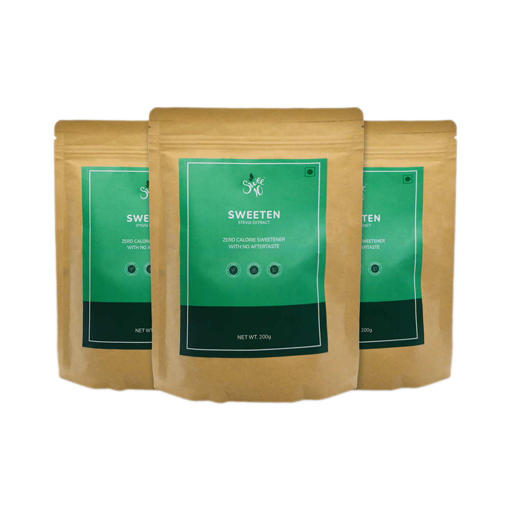 Swee10 Natural Stevia Sweetener Powder | Sugar Free | Zero Calorie Sugar Substitute - Image 1
