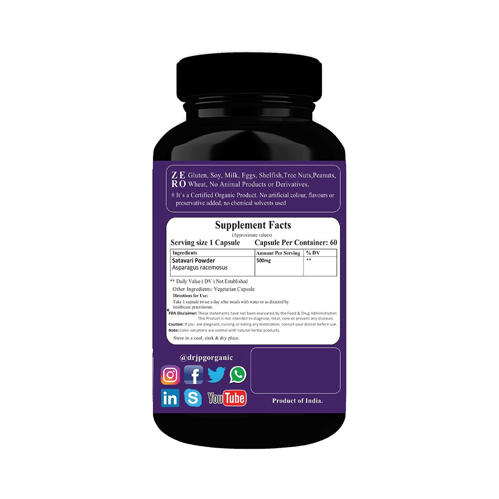 Dr. JPG Organic Shatavari Vegetarian Capsule - Image 2