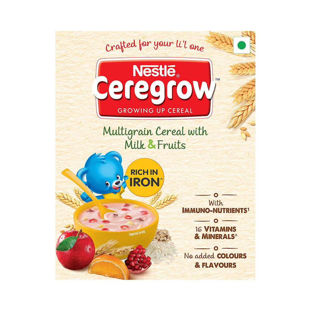 Nestle Ceregrow Multigrain Cereal with Milk & Fruits (from 3 to 6 Years) | For Immunity & Nutrition