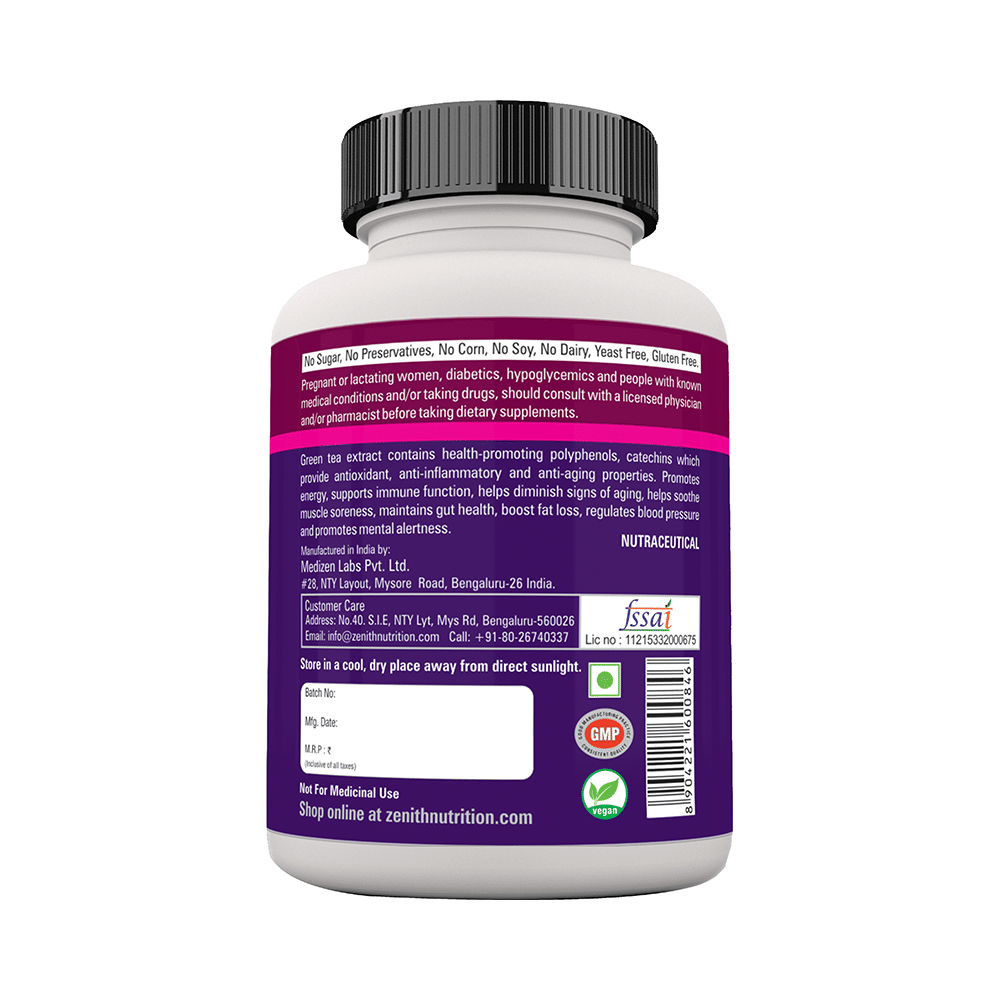 Zenith Nutrition Green Tea Extract 400mg Capsule - Image 3