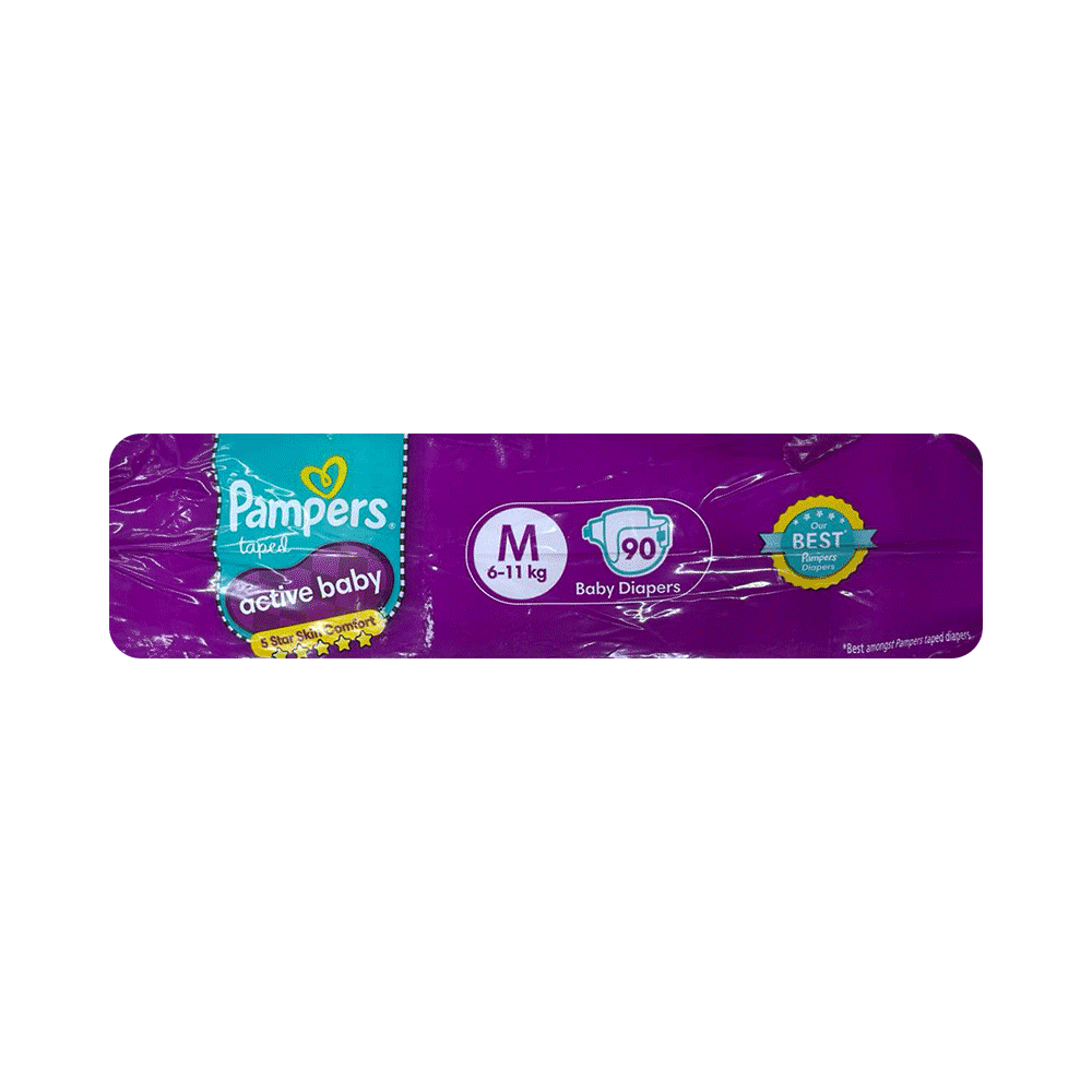 Pampers Taped Active Baby Diaper Medium - Image 4