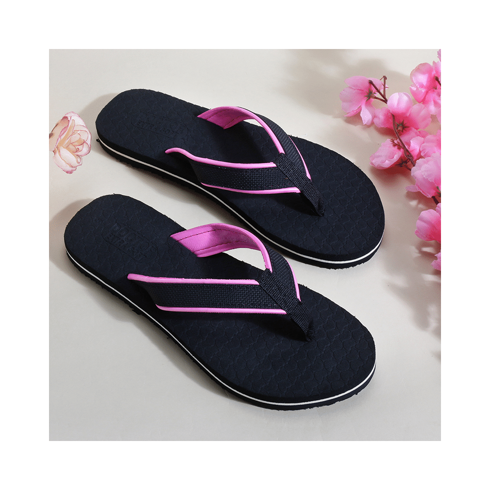 Doctor Extra Soft D 3 Women's Slippers with Bounce Back Technology Orthopaedic and Diabetic MCR Anti-skid Cushion Comfort Black Pink 8 - Image 10