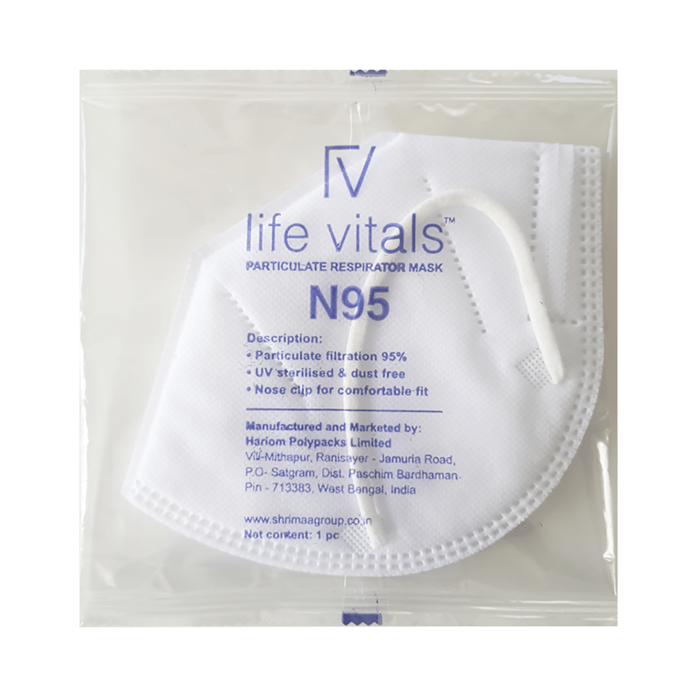 Life Vitals N95 Earloop Particulate Respirator Mask Free Size White - Image 4