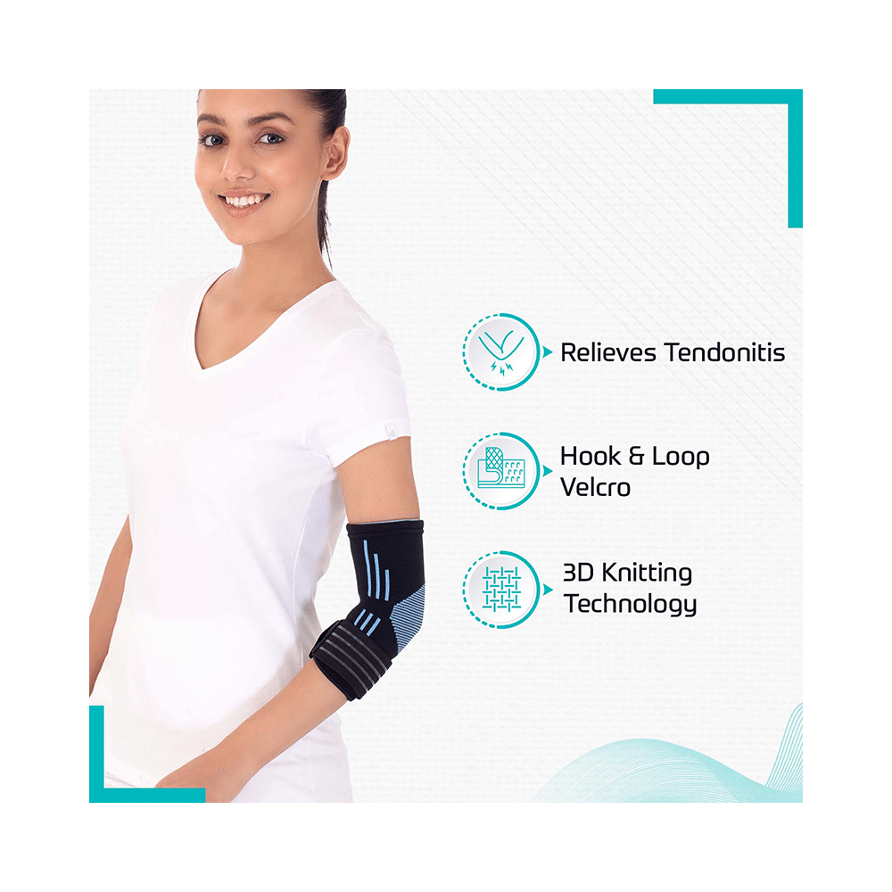 beatXP Elbow Support for Gym (1 Pair) Medium Blue - Image 3