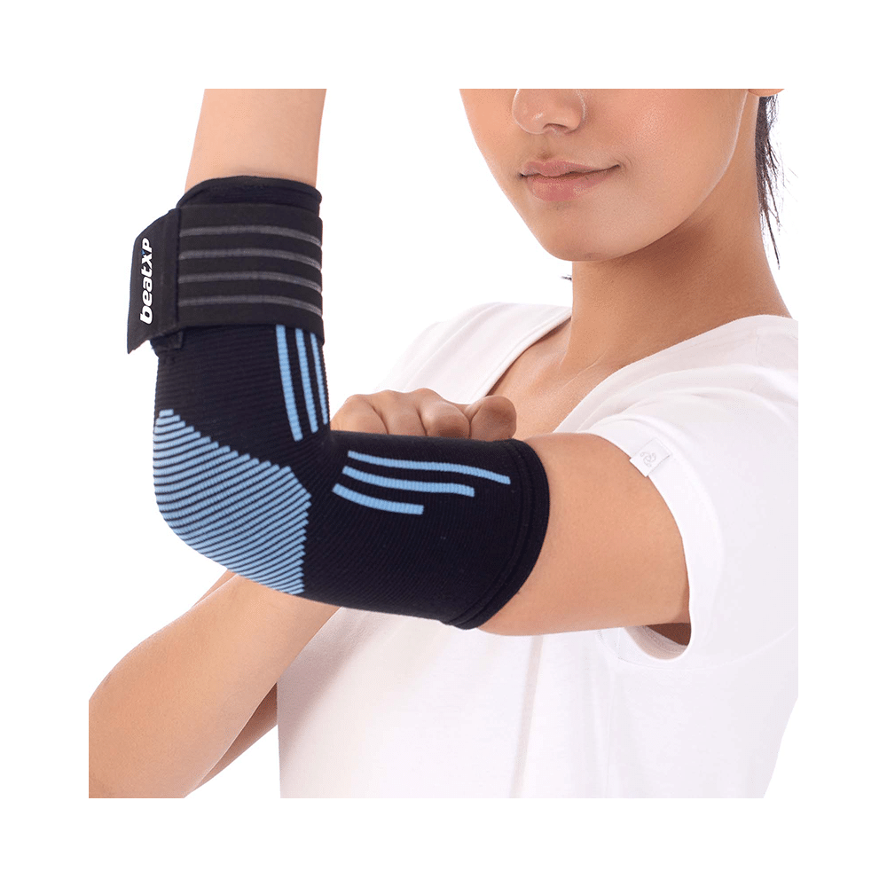beatXP Elbow Support for Gym (1 Pair) Medium Blue