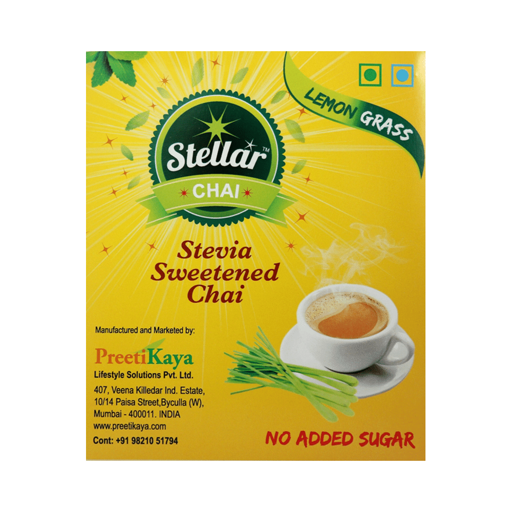 Steller Stevia Sweetened Chai with 10 Cups + Stirrers Free Lemon Grass - Image 2
