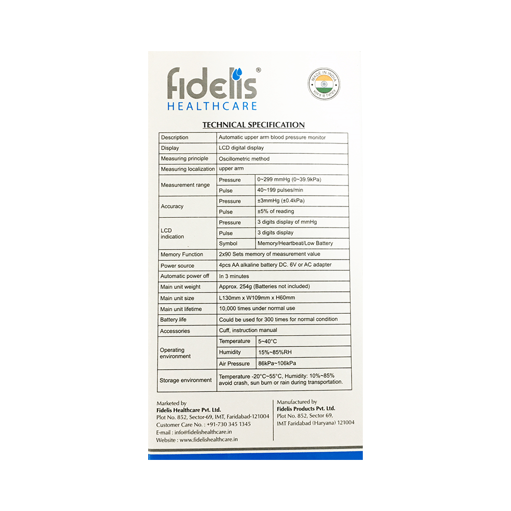 Fidelis Healthcare Digital Blood Pressure Monitor - Image 3