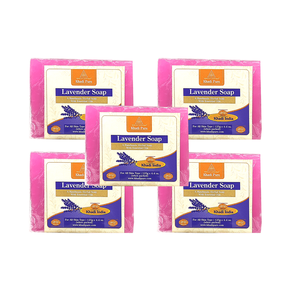 Khadi Pure Lavender Soap (125gm Each) - Image 1