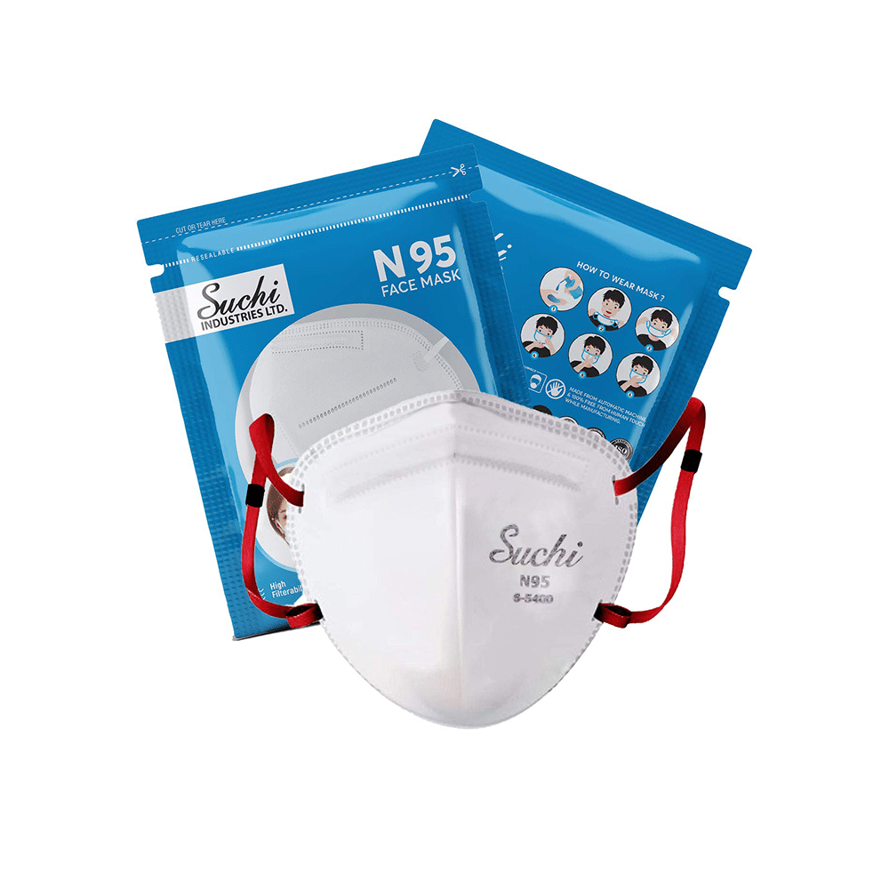 Suchi N 95 Face Mask with Adjustable Overhead Loop White - Image 2
