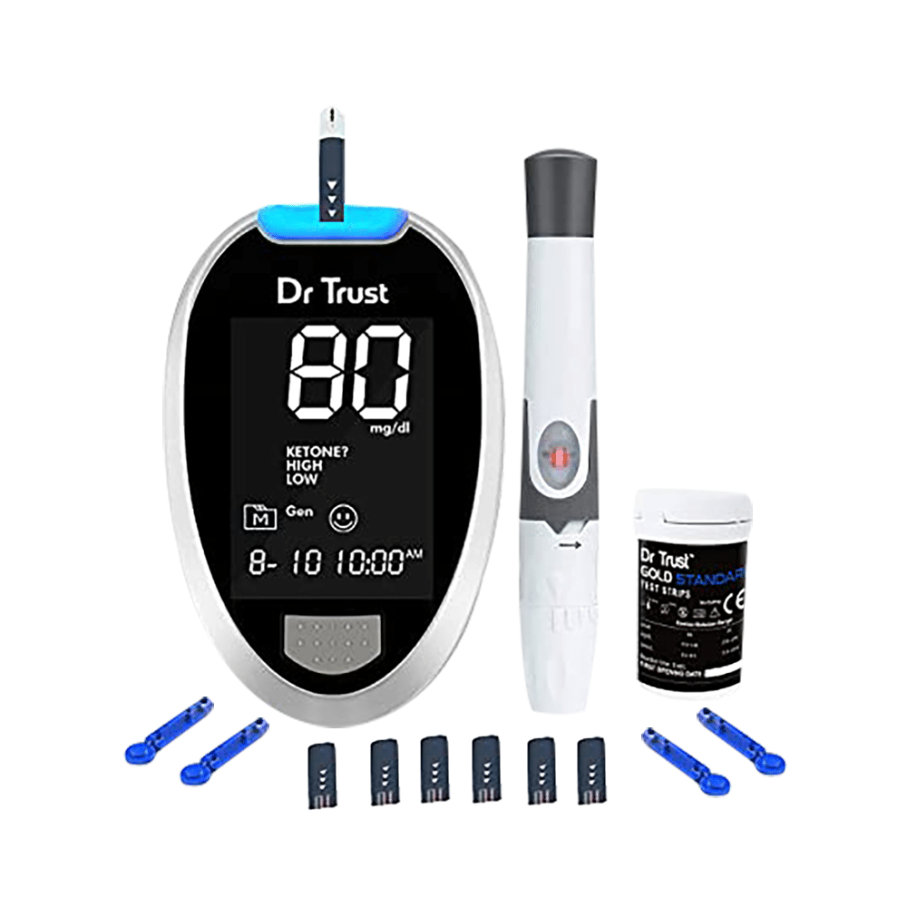 Dr Trust USA Gold Standard Blood Glucose Monitoring System Glucometer with 60 Test Strip - Image 1