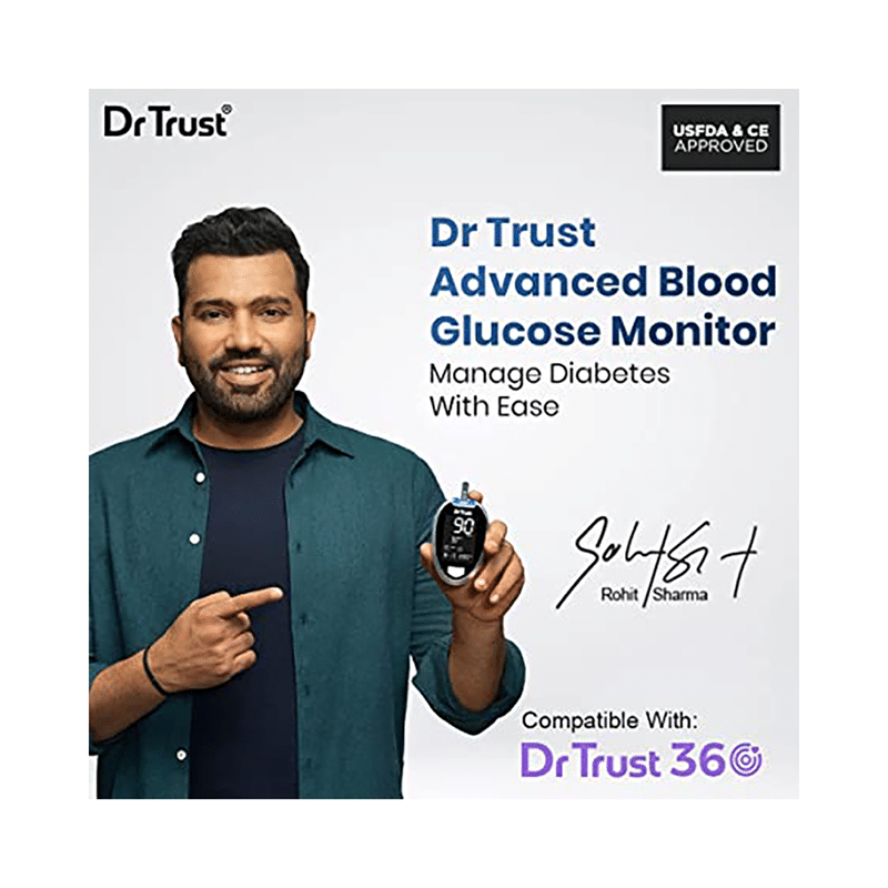 Dr Trust USA Gold Standard Blood Glucose Monitoring System Glucometer with 60 Test Strip - Image 2