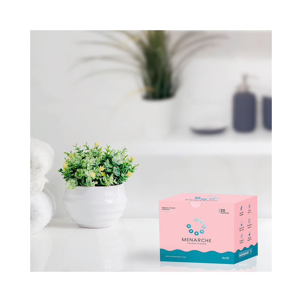Menarche 100% Organic Cotton Tampons (20 Each) Regular Flow - Image 5