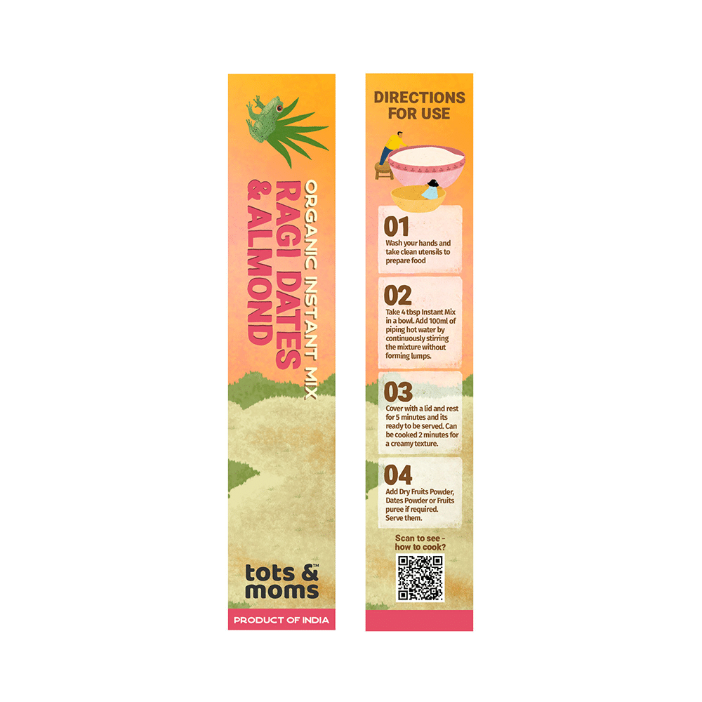 Tots and Moms Organic Instant Mix 8 Month+ Ragi Dates & Almond - Image 3