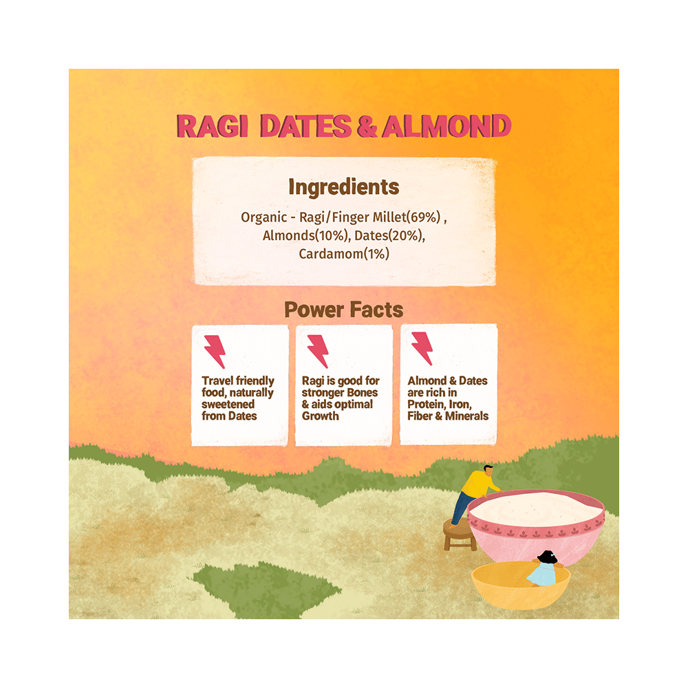 Tots and Moms Organic Instant Mix 8 Month+ Ragi Dates & Almond - Image 4