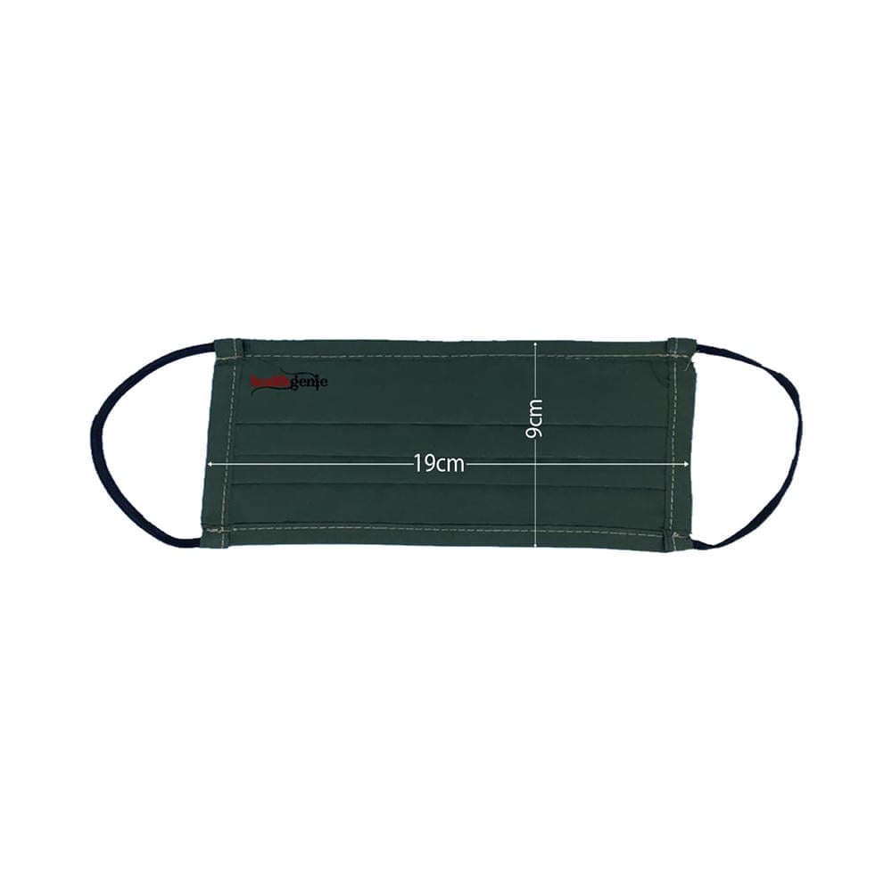 Healthgenie FM 201 Washable & Reusable Double Layered, Triple Pleated Cloth Face Mask Green - Image 3