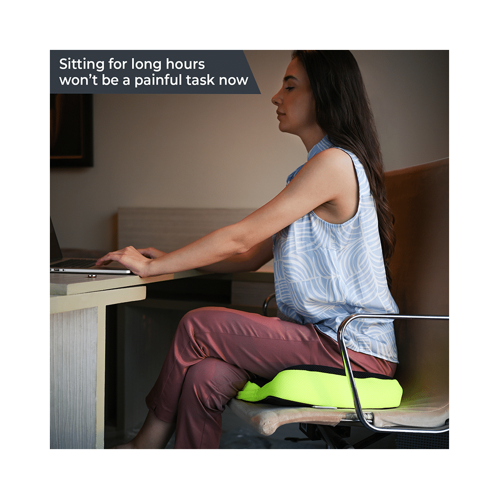 Sleepsia Orthopedic Coccyx Cushion Tailbone Support & Lower Back Lumbar Support Pillow Black & Green - Image 5