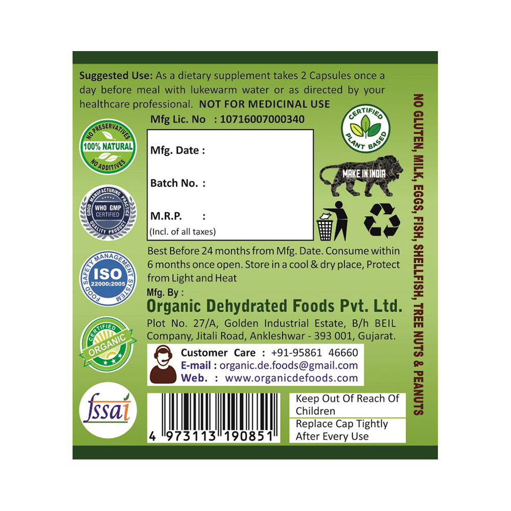 Geofresh Natural Plant Based & Organic Digestive Support Veg Capsule - Image 3