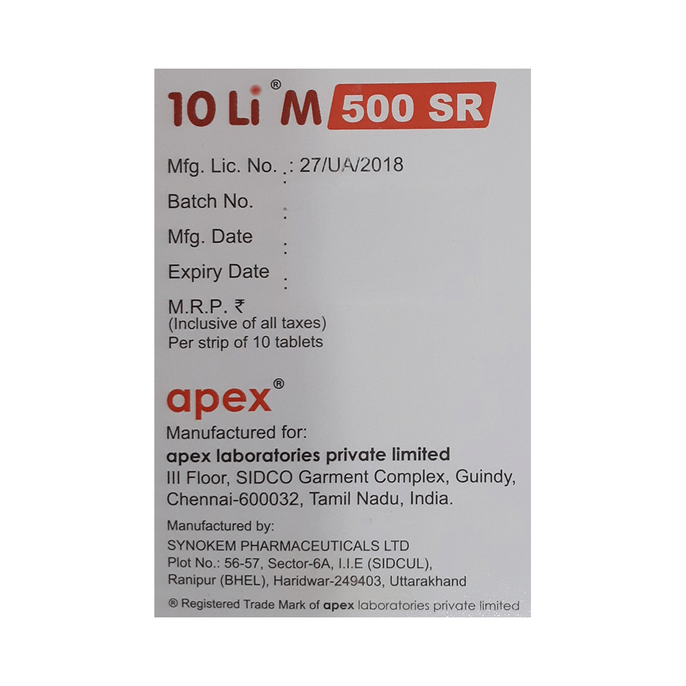 10 LI M 500 SR Tablet - Image 3