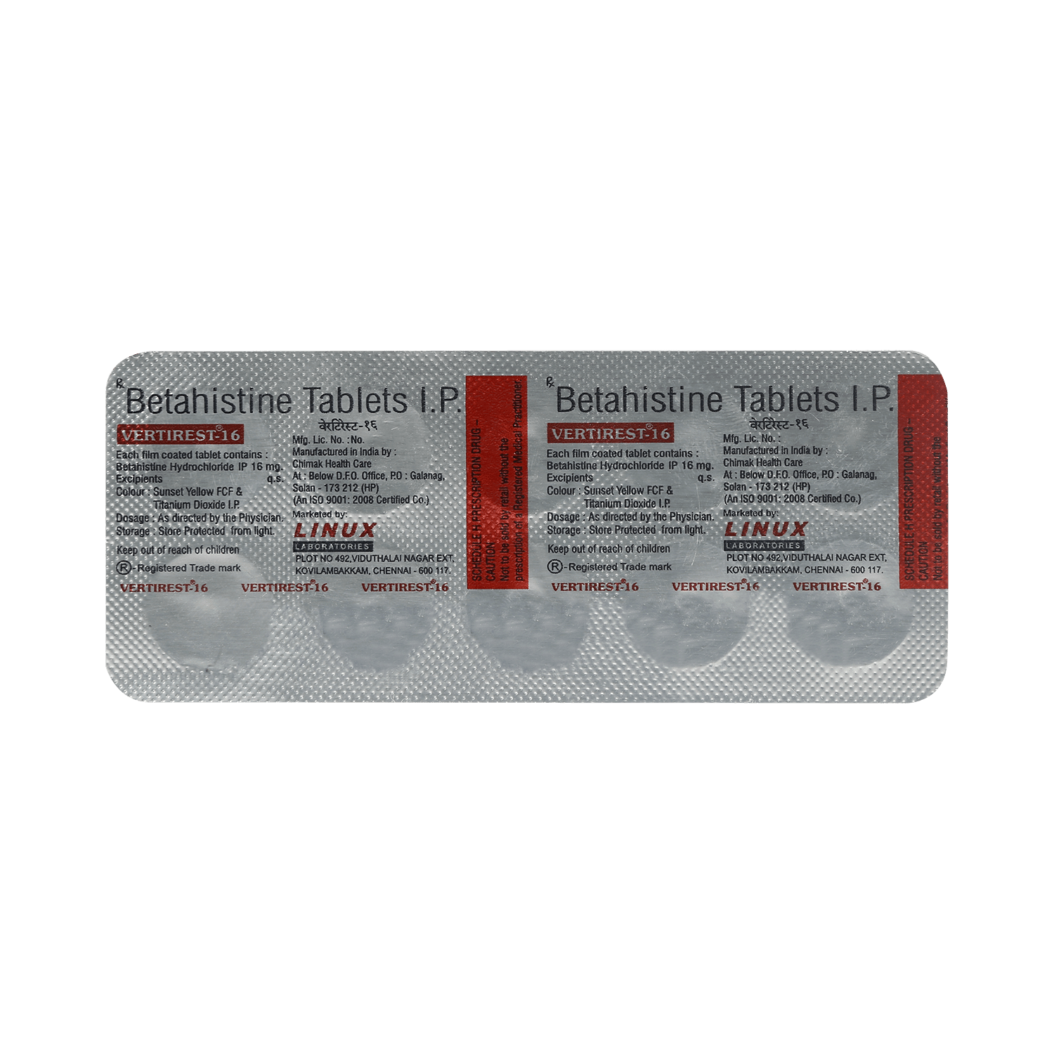 Vertirest 16mg Tablet - Image 3