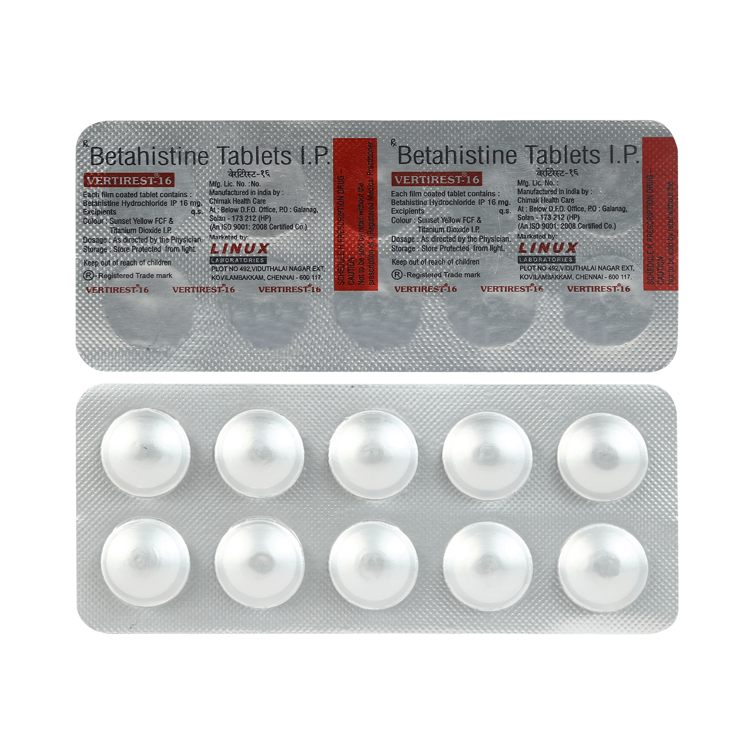 Vertirest 16mg Tablet