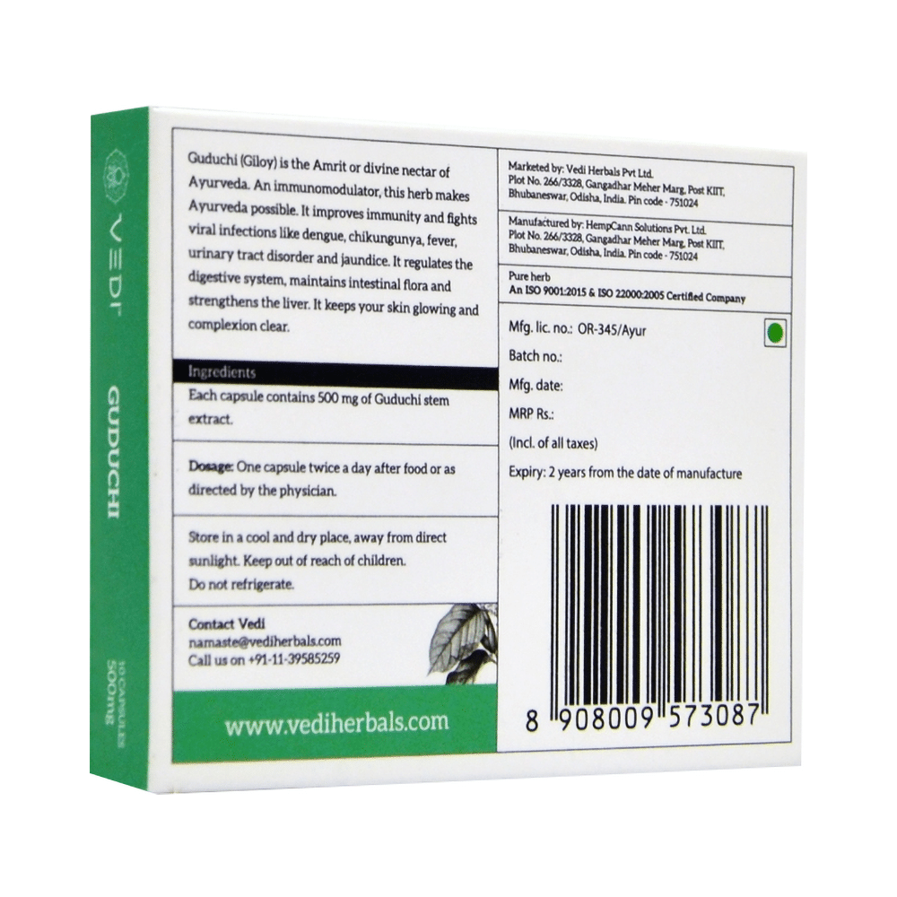 Vedi Guduchi 500mg Capsule - Image 2