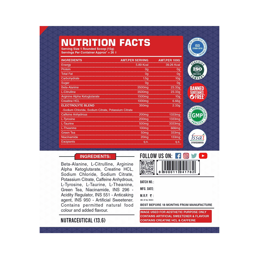 Fitness Buzz Nutrition Kick Powder Mix Fruit - Image 2