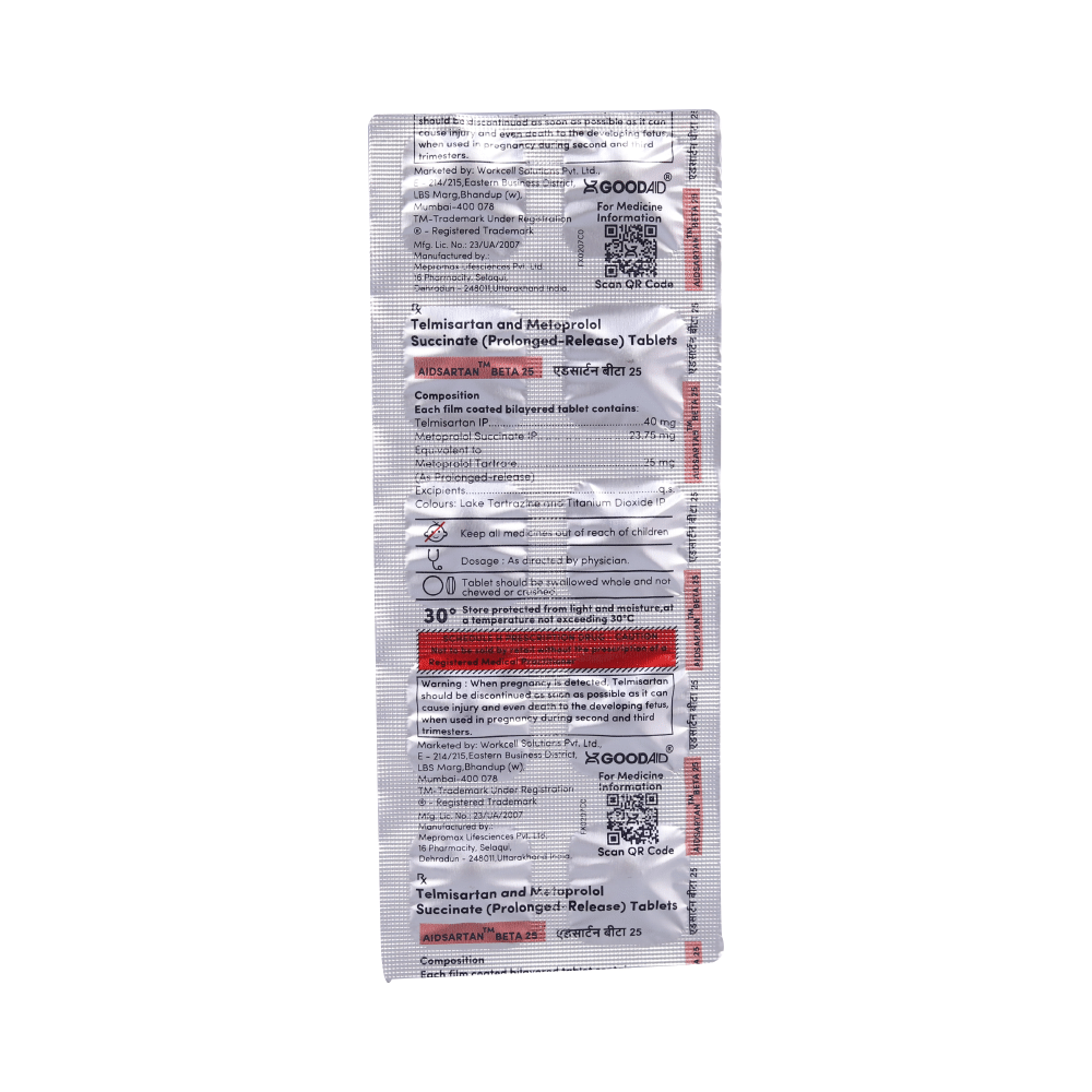 Aidsartan Beta 25 Tablet PR - Image 3
