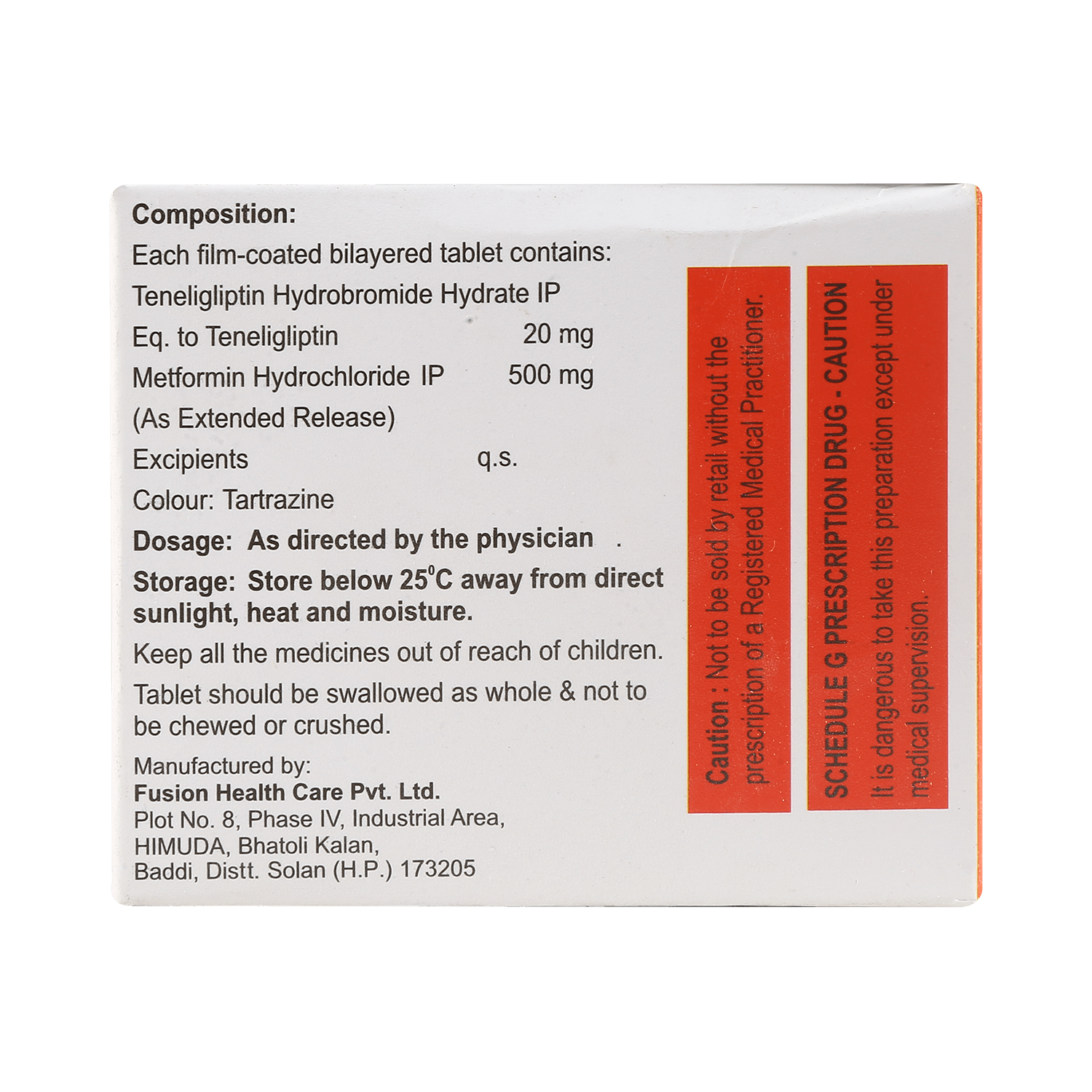 Tensorin M 500mg/20mg Tablet - Image 3
