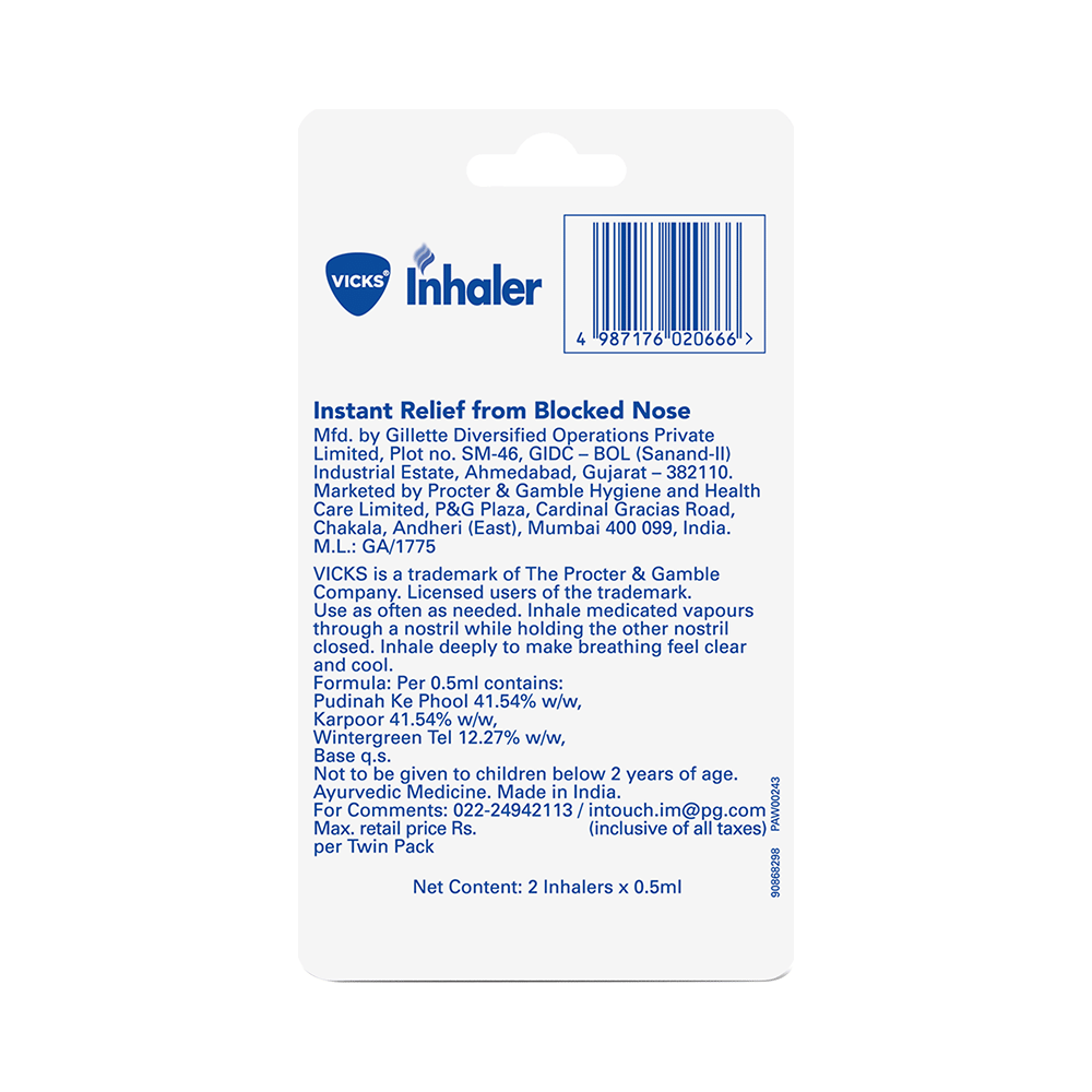 Vicks Inhaler Super Saver Pack (0.5ml Each) | Helps Relieve Blocked Nose - Image 2