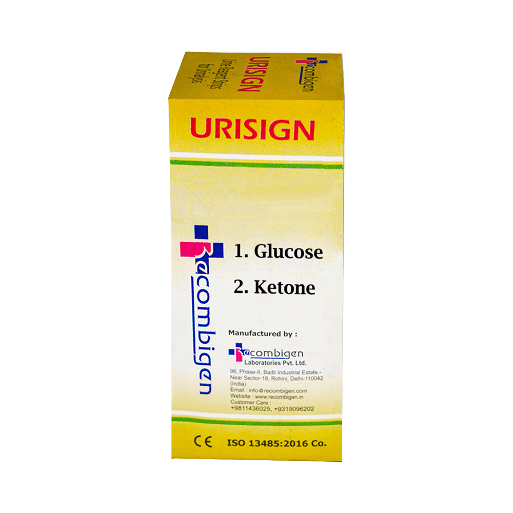 Recombigen Urisign 2 Parameter Reagent Strips for Glucose and Ketone Analysis