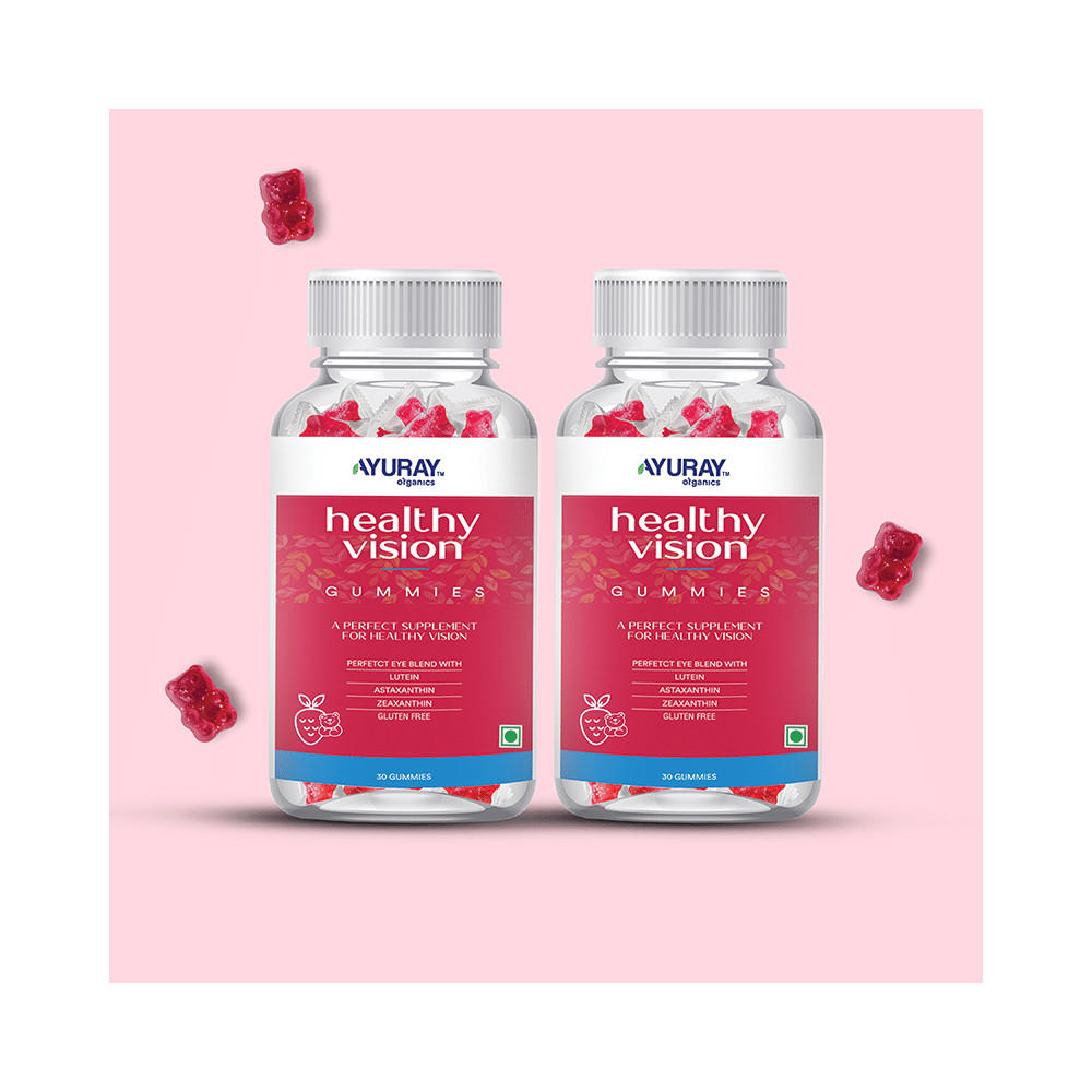 Ayuray Organics Healthy Vision Gummies (30 Each) Strawberry - Image 2