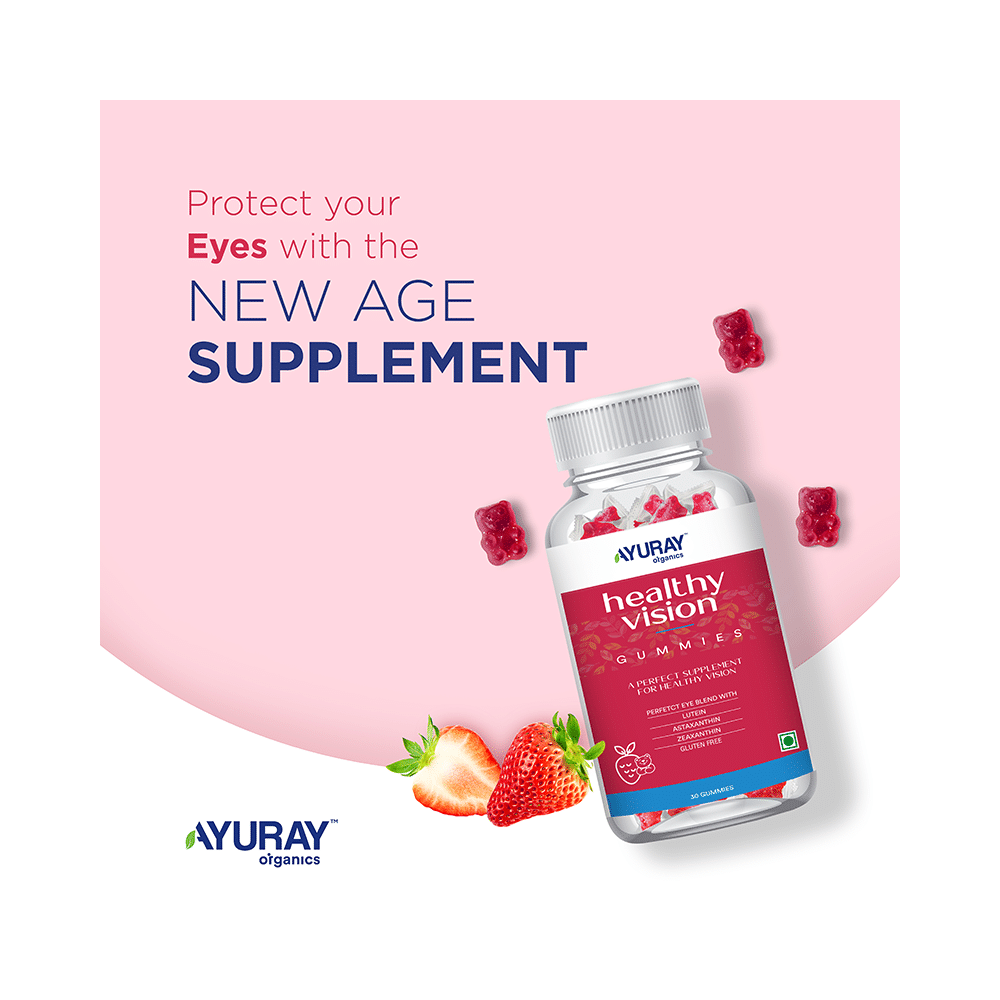 Ayuray Organics Healthy Vision Gummies (30 Each) Strawberry - Image 3