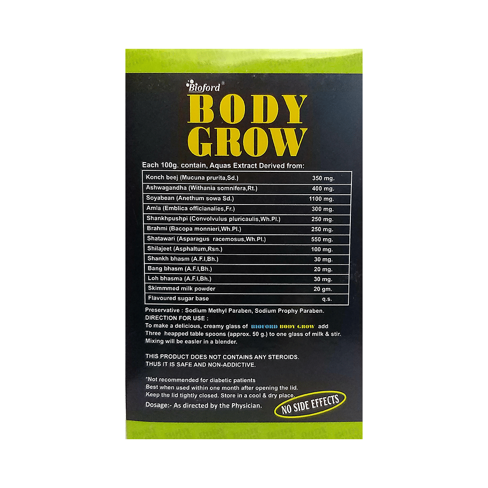 Bioford Body Grow Powder Chocolate with Shri Nath Aloevera Gel 10gm Free - Image 2