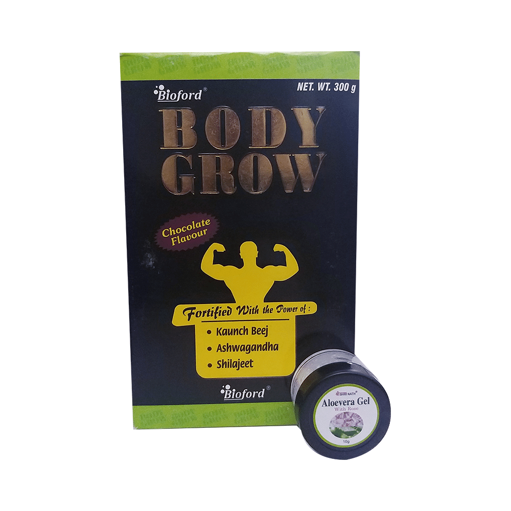 Bioford Body Grow Powder Chocolate with Shri Nath Aloevera Gel 10gm Free