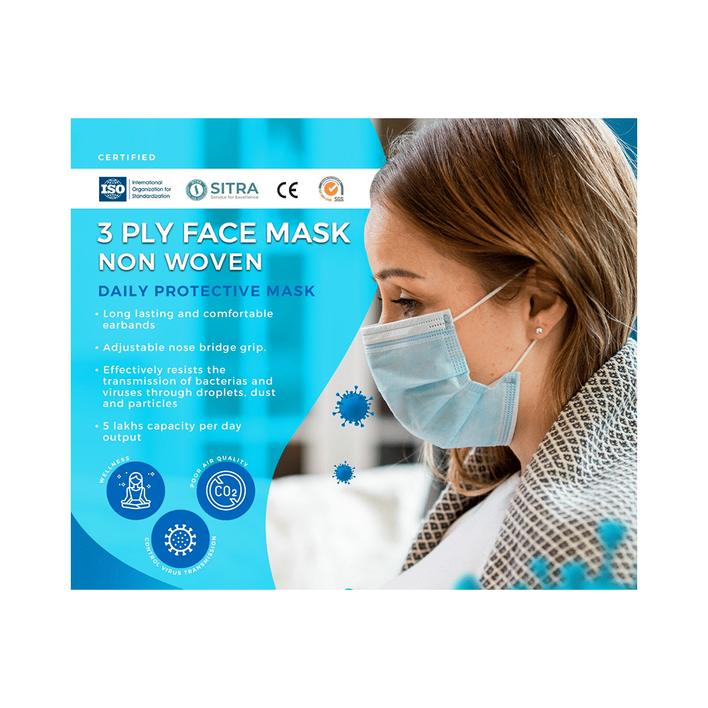House of Pharma 3Ply Surgical Face Mask with Meltblown Filter & Nose Pin - Image 4