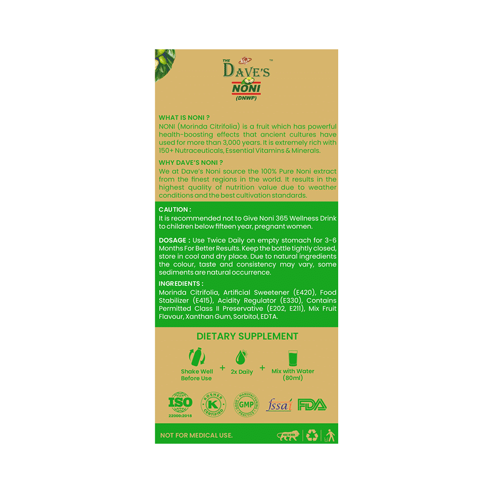 The Dave's Noni 365 Wellness Drink (250ml Each) - Image 3